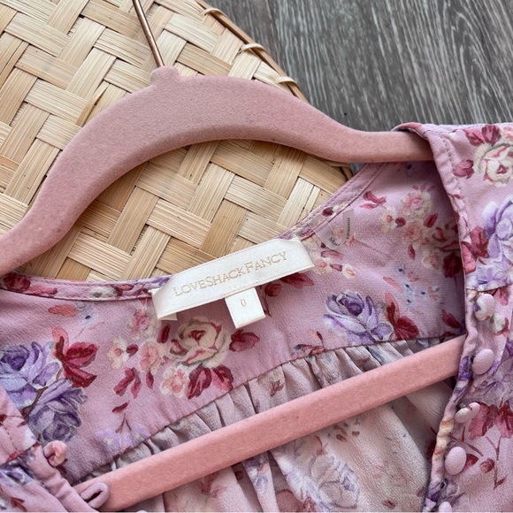 Nwt Loveshackfancy‎ sansom blouse warm taupe sienna 100% silk - Picture 3 of 11